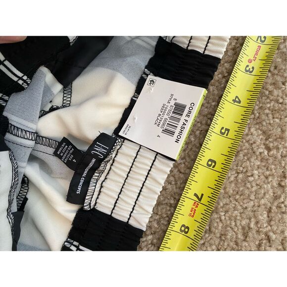 INC NWT Black Striped Drawstring Black/White Wide Leg Pants, Size 4, MSRP $70 - Picture 5 of 7